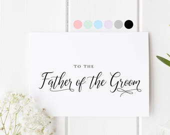 Father Of The Groom Card, To The Father Of The Groom, To My Dad On My Wedding Day, Dad In Law Card, Card For Father In Law, Dad Wedding Day