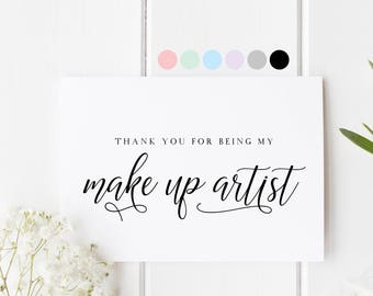 Makeup Artist Thank You Card, Wedding Make Up Artist, Card For Wedding Hairdresser, Card For MUA, Wedding Vendor Thank You Card, Thank You