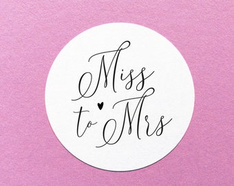 Bridal Shower Sticker, Miss To Mrs Label, Bride Shower Labels, Bridal Shower Favours, Bachelorette Party Favor, Miss To Mrs Party Favour