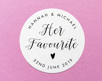 Haar favoriete sticker, party favor stickers, haar favoriete label, hers favor labels, party favor stickers, party bag label, haar favoriet