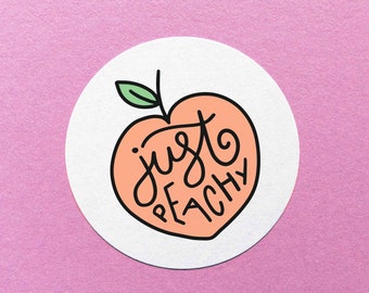 Happy Mail Stickers, Peach Stickers, Round Planner Stickers, Just Peachy, Postage Packaging Stickers, Snail Mail Sticker, Envelope Seal