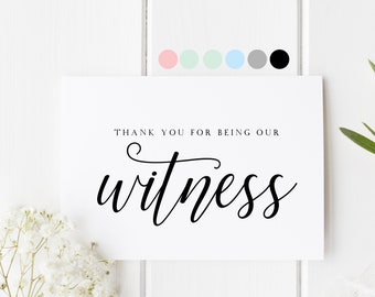 Thank You Witness Card, Witness Wedding Card, Thank You For Being Our Witness Card, Thank You Witness Our Wedding, Wedding Witness Card