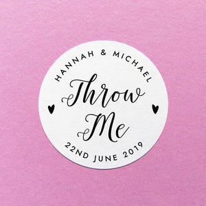 Personalised Throw Me Sticker, Confetti Wedding Label, Wedding Favour Labels, Confetti Sticker, Wedding Confetti Stickers, Custom Throw Me