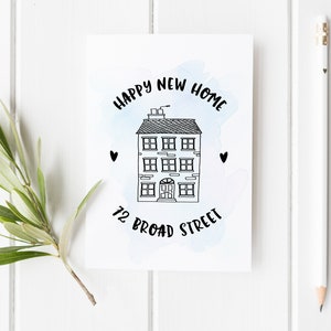 Happy New Home Card, House Illustration Card, House Warming Card, New Home Greeting, Personalised New Home Card, Custom Congratulations Card