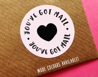 You've Got Mail Sticker, Happy Mail Sticker, Happy Post Labels, Thank You Stickers, Pretty Packaging Stickers, Wedding Invite Stickers