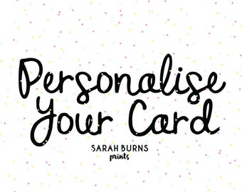 Personalised Card Add On