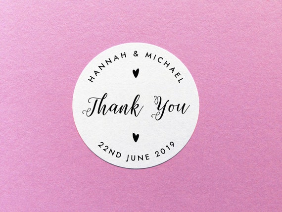 personalised thank you stickers wedding thank you labels etsy