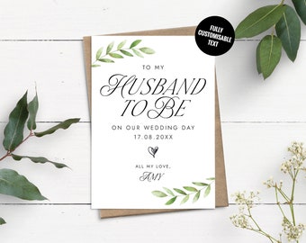 To My Husband To Be Card, Wedding Day Card For Husband, Card To Groom On Wedding Day, Personalised To My Husband Card, Personalised Card