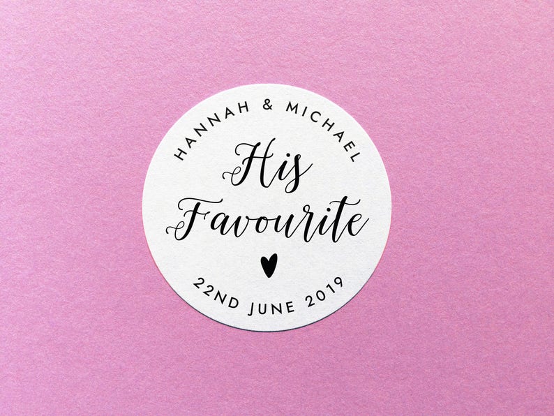 His Favourite Sticker, Party Favour Stickers, His Favorite Label, His Favour Labels, Party Favor Stickers, Party Bag Label, His Favorite image 1