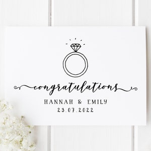 Carte de fiançailles, carte de félicitations personnalisée, carte de mariage personnalisée, carte de fiançailles félicitations, carte pour couple heureux