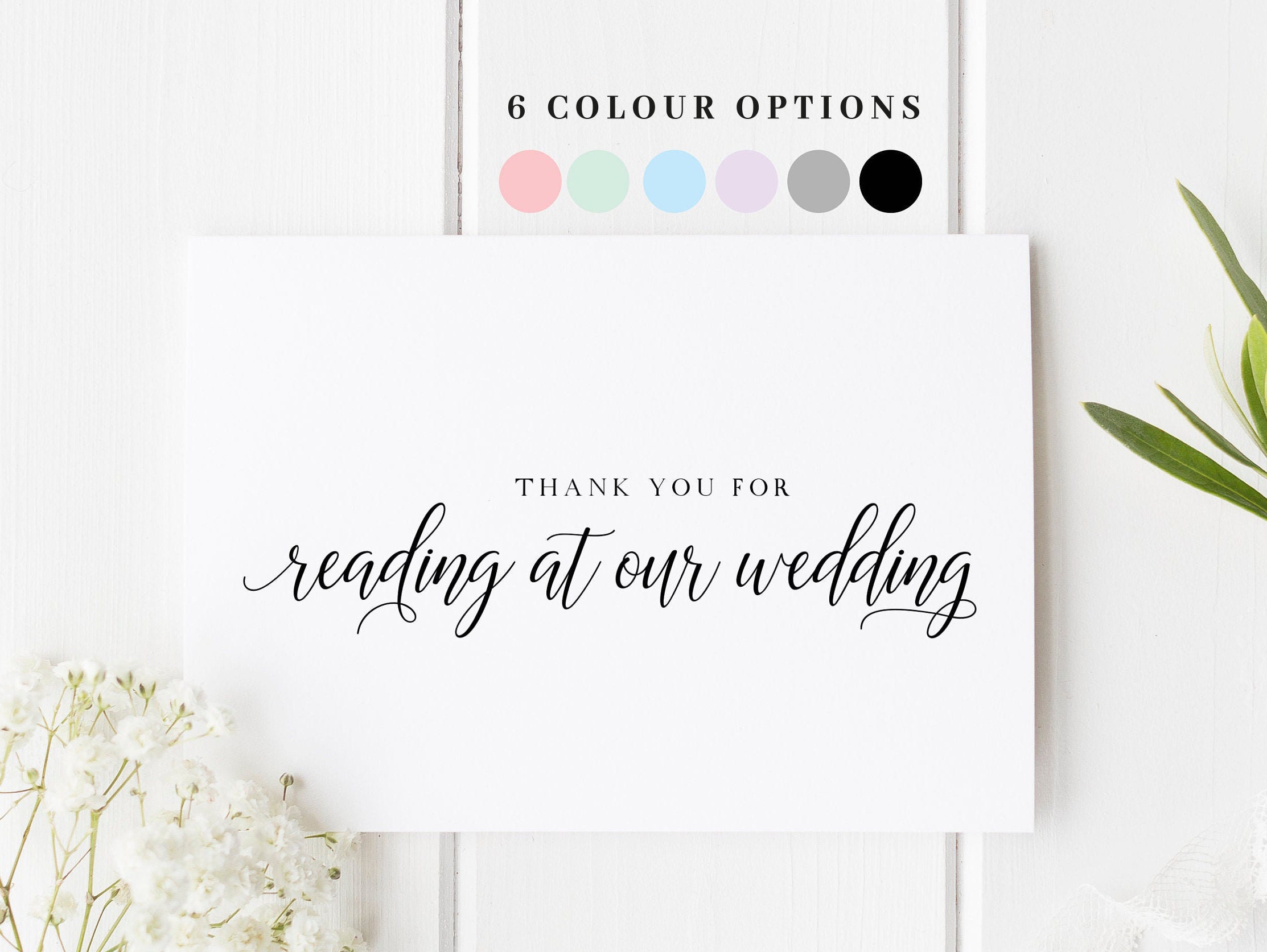Thank You For Reading Card, Wedding Reader Thank You Card, Thank You …