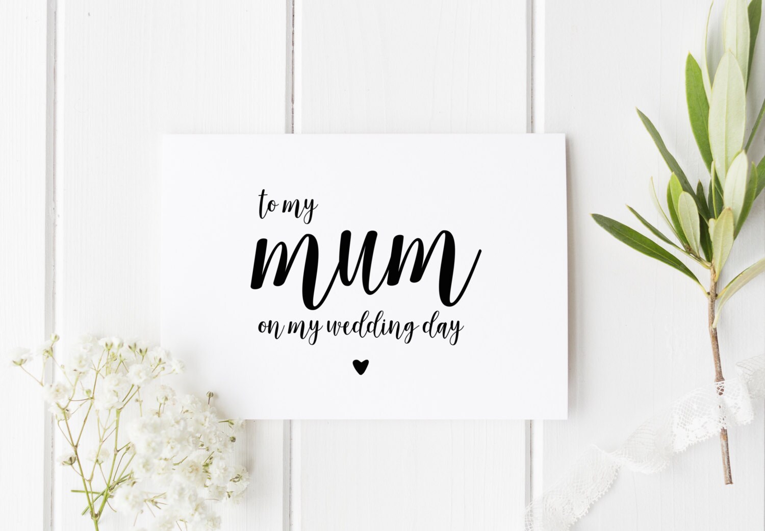 To My Mum On My Wedding Day, Mum Heart Wedding Day Card, Parents Wedd…