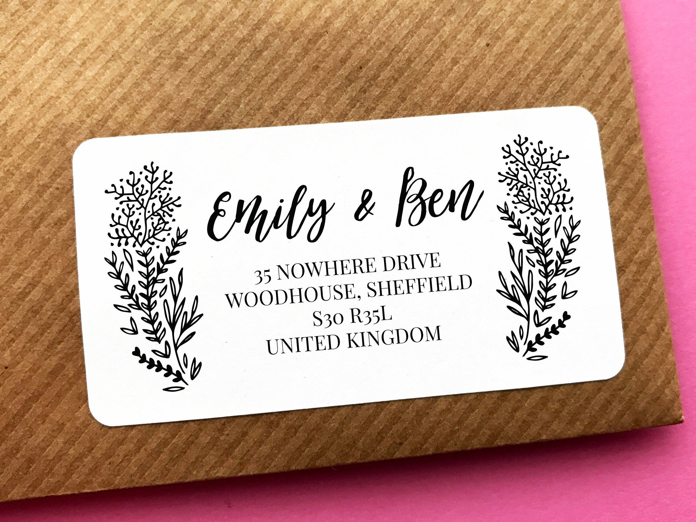 Botanical Return Address Label Family Address Label Save The Date Address Leaf Address Label Wedding Labels Custom Return Address Label