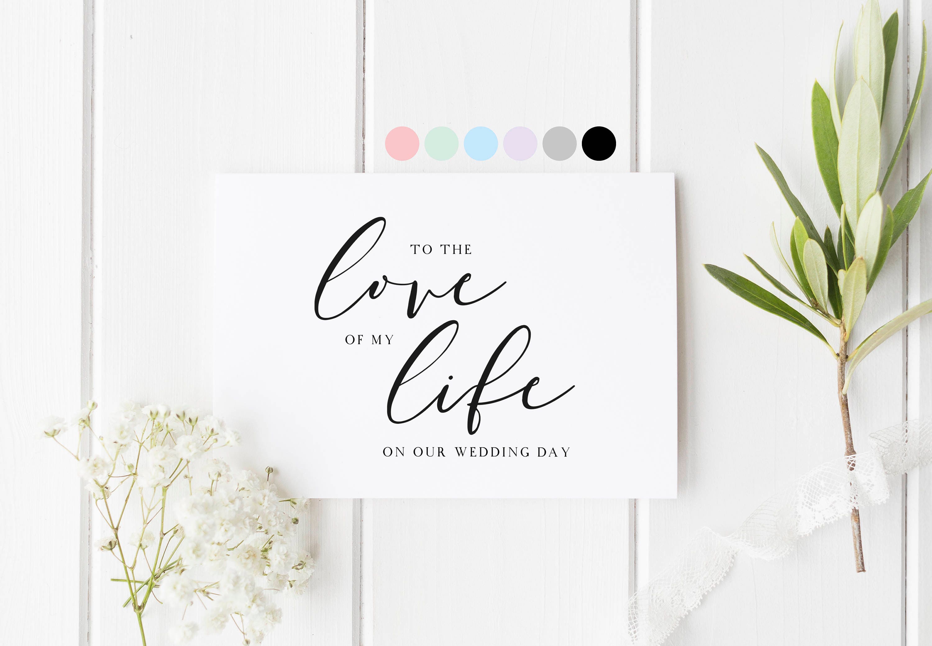 To The Love Of My Life, Card For Bride, On Our Wedding Day Card, Card…