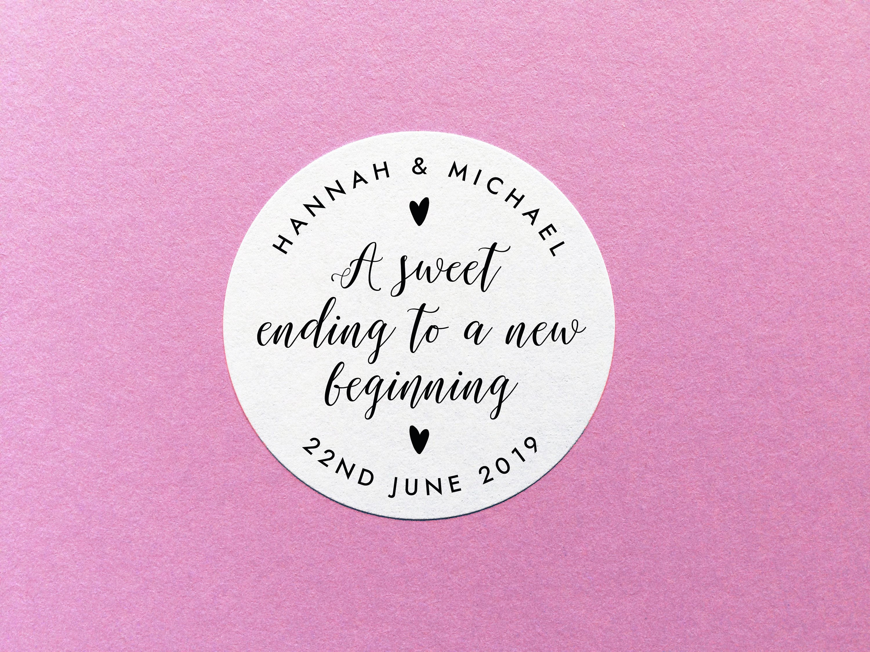 Sweet Wedding Favor Sticker, A Sweet Ending To A New Beginning, Candy…