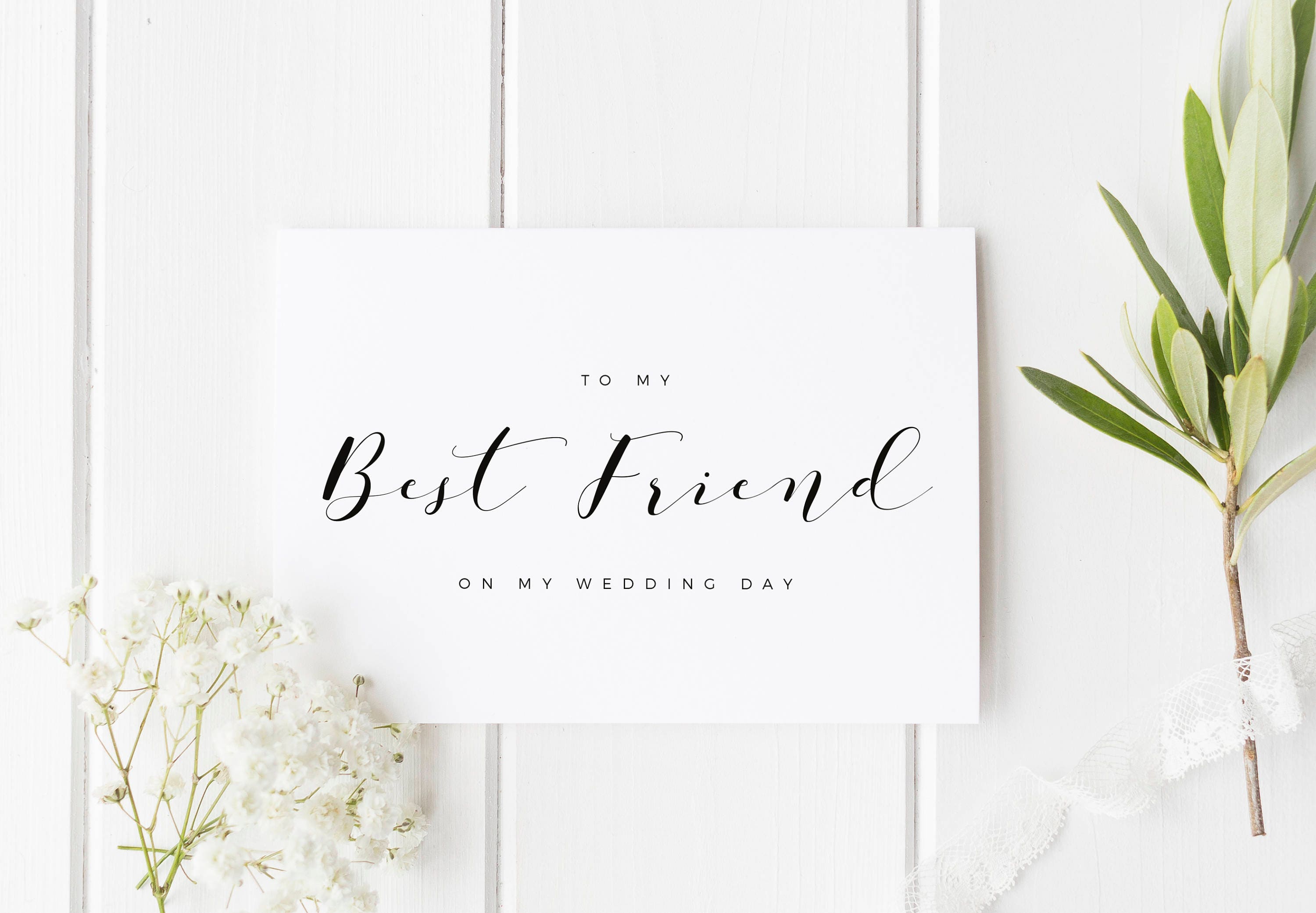 To My Best Friend On My Wedding Day, Best Friend Wedding Day Card, Br…