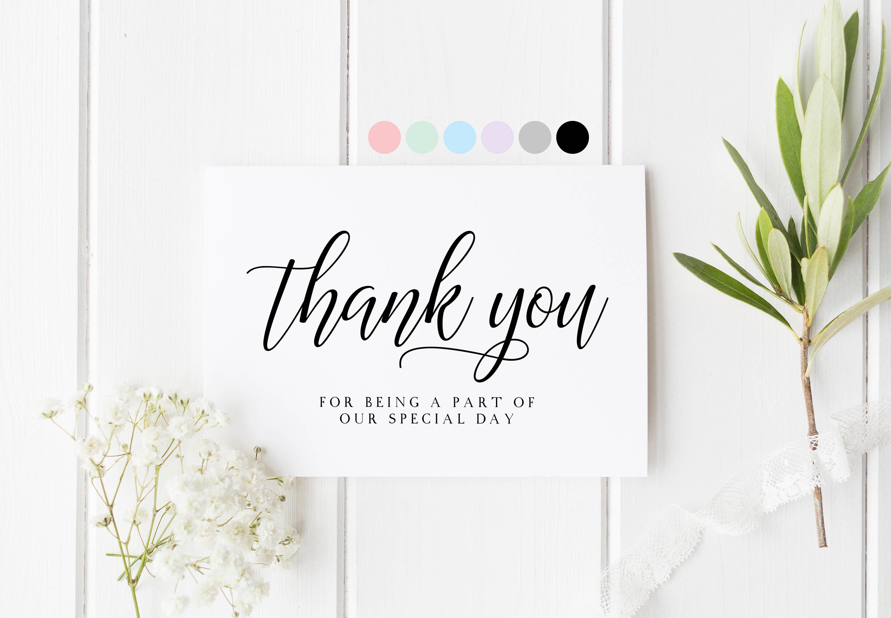 Special Day Wedding Card, Thank You Wedding Card, Thank You For Being…