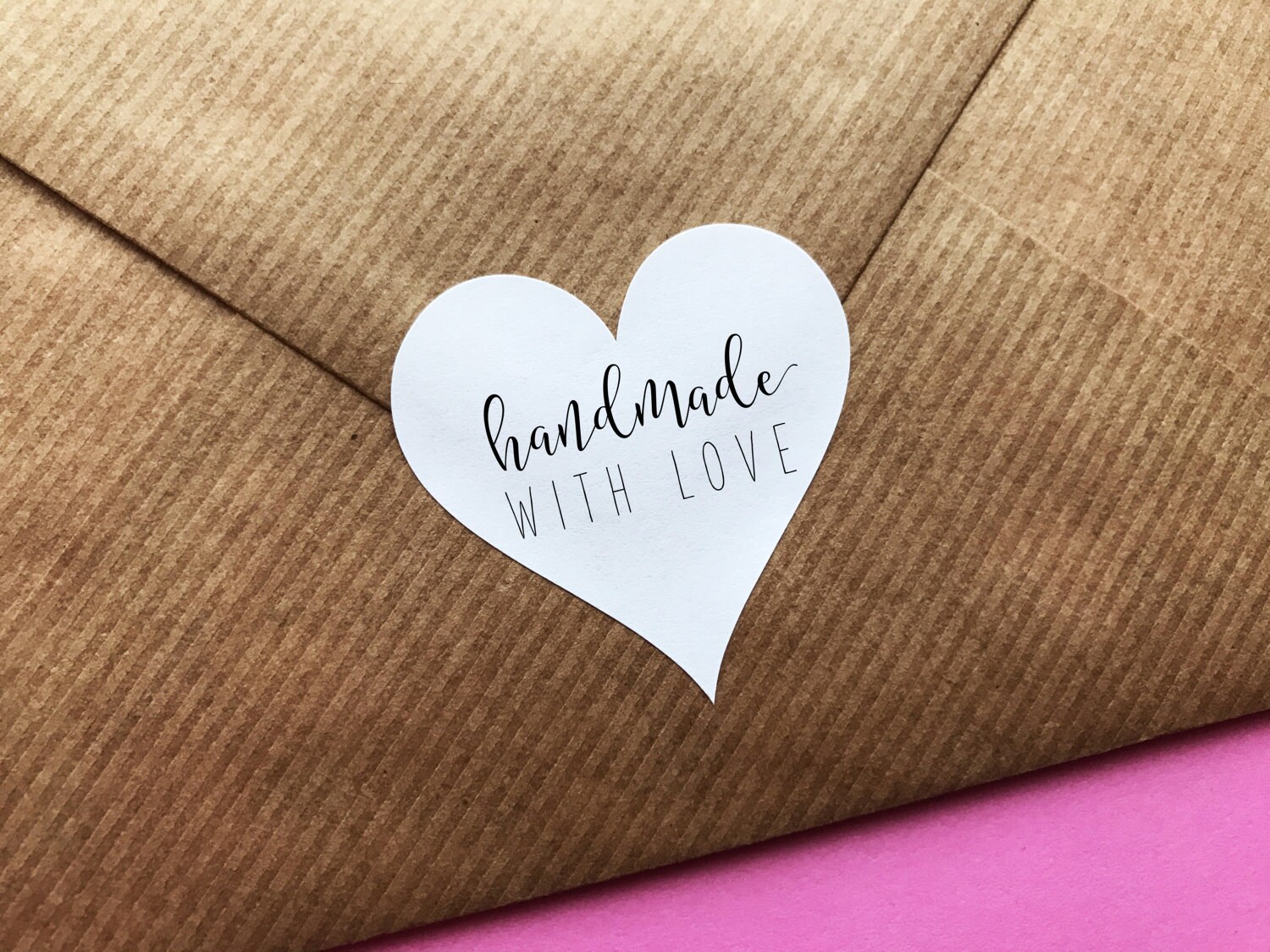 Handmade With Love Sticker, Heart Made With Love Label, Packaging Sti…