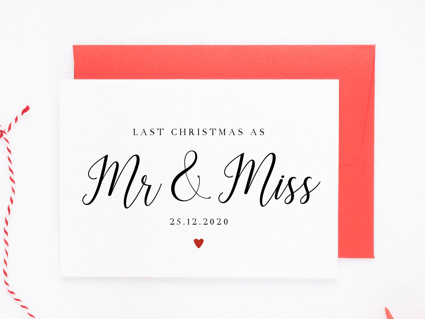 Last Christmas As Mr And Miss Card, Fiance Christmas Card, Future Hus…