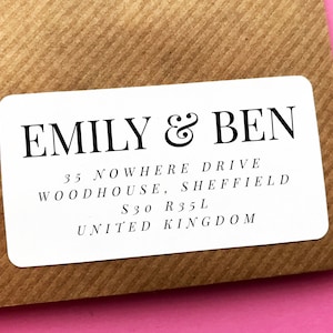 Wedding Address Label, Return Address Stickers, Family Address Label, Modern Address Sticker, Return Address For Wedding Invitation