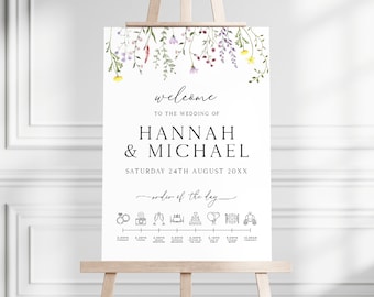 Personalized Wildflower Wedding Welcome Sign