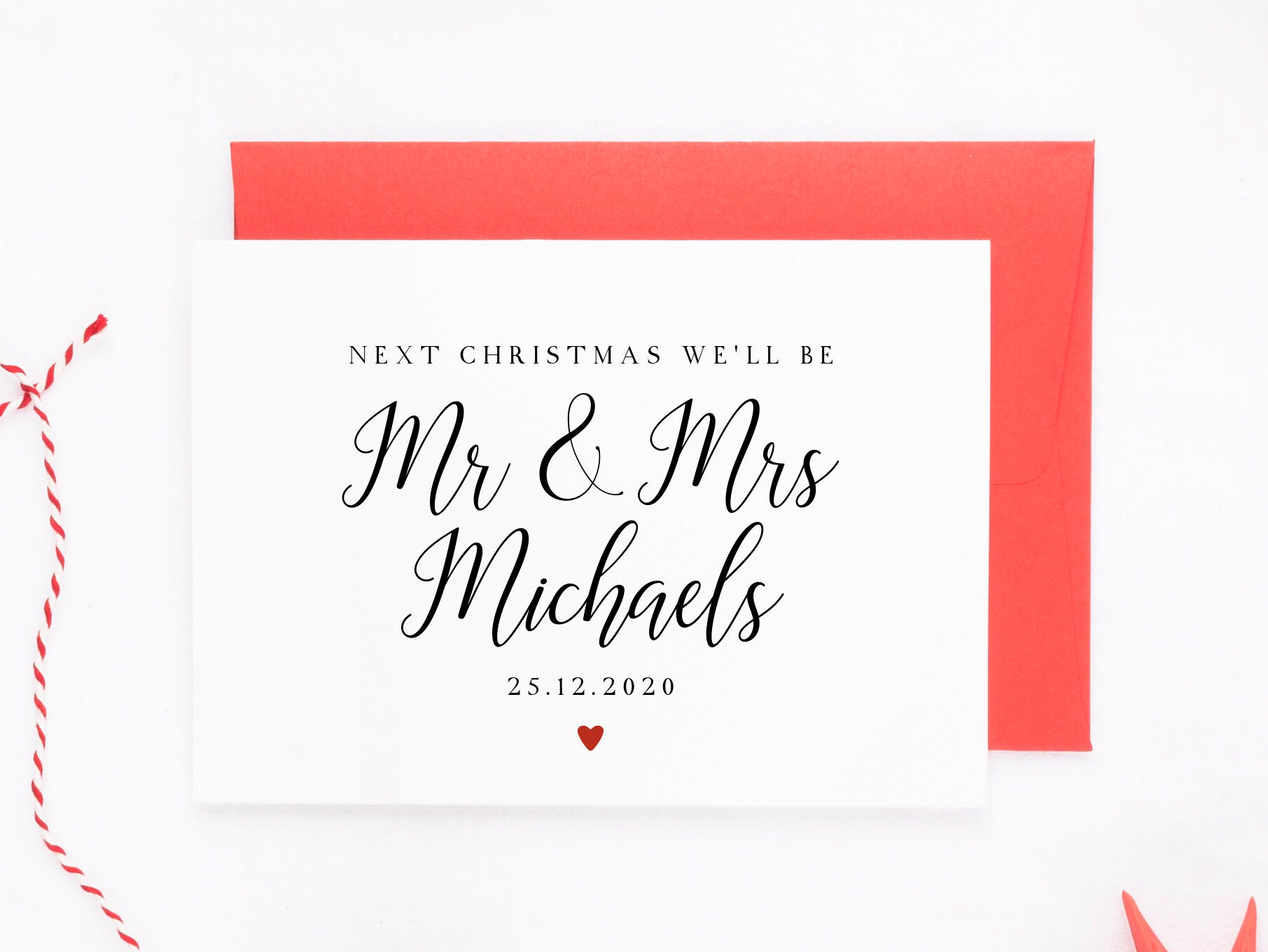 Fiance Christmas Card, Next Christmas We'll Be Mr & Mrs, Personal…