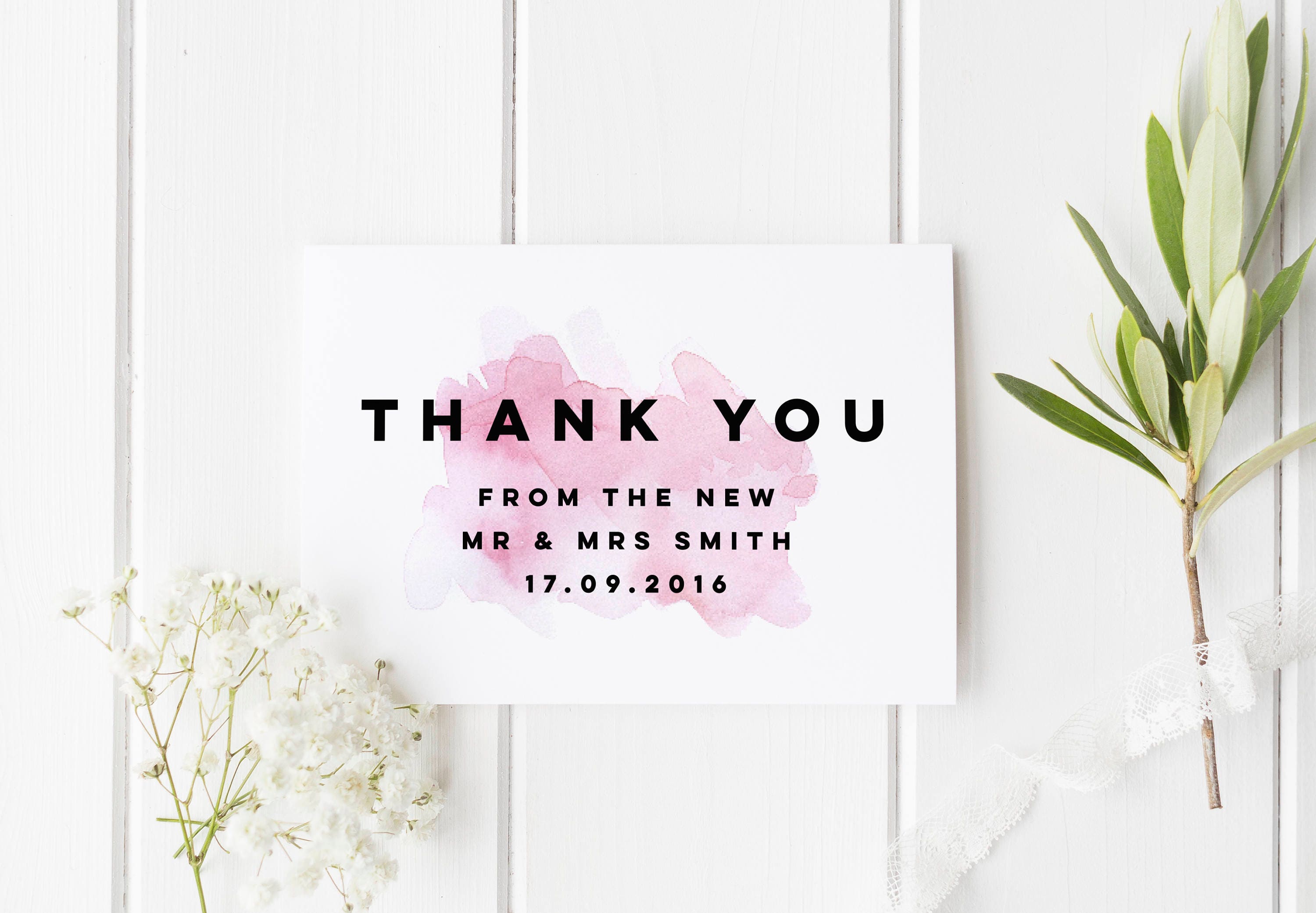 Personalised Wedding Thank You Cards Etsy weddingcards