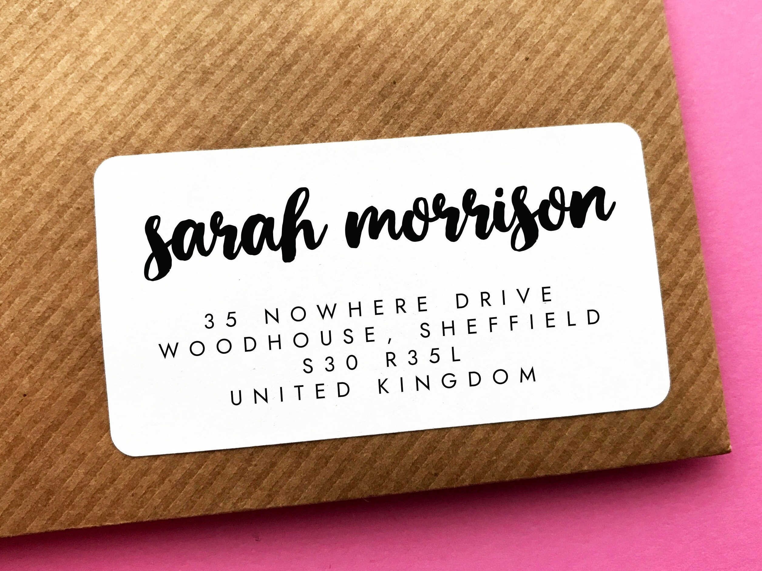 Return Address Label, Family Address Label, Modern Address Sticker, Wedding Address Label, Brush Lettering Return Address Sticker