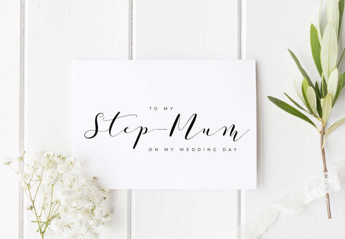 To My Stepmum on My Wedding Day Stepmom Wedding Day Card Etsy UK
