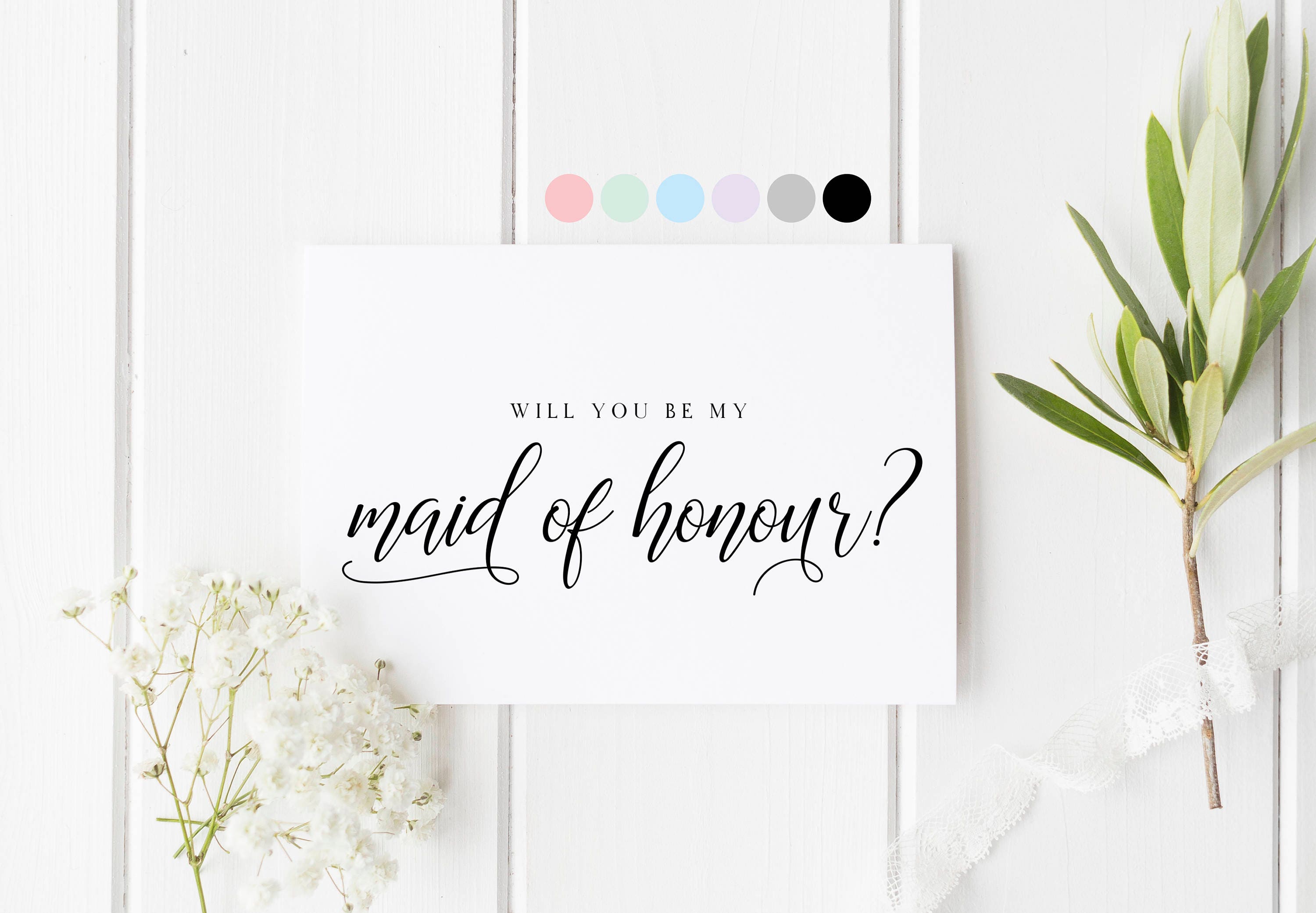 Will You Be My Maid Of Honour, Card For Maid Of Honour, Maid Of Honou…