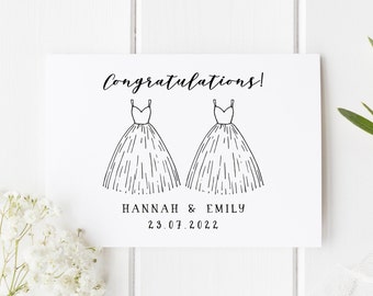 Mrs And Mrs Wedding Card, Personalized Wedding Card, Congratulations Wedding Card, Newly Married Couple Greeting Card, Same Sex Wedding