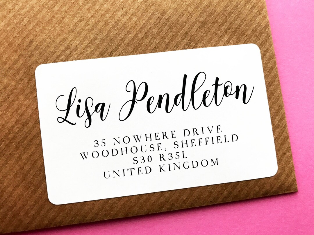 Simple Personalised Calligraphy Return Address Stickers - Etsy UK