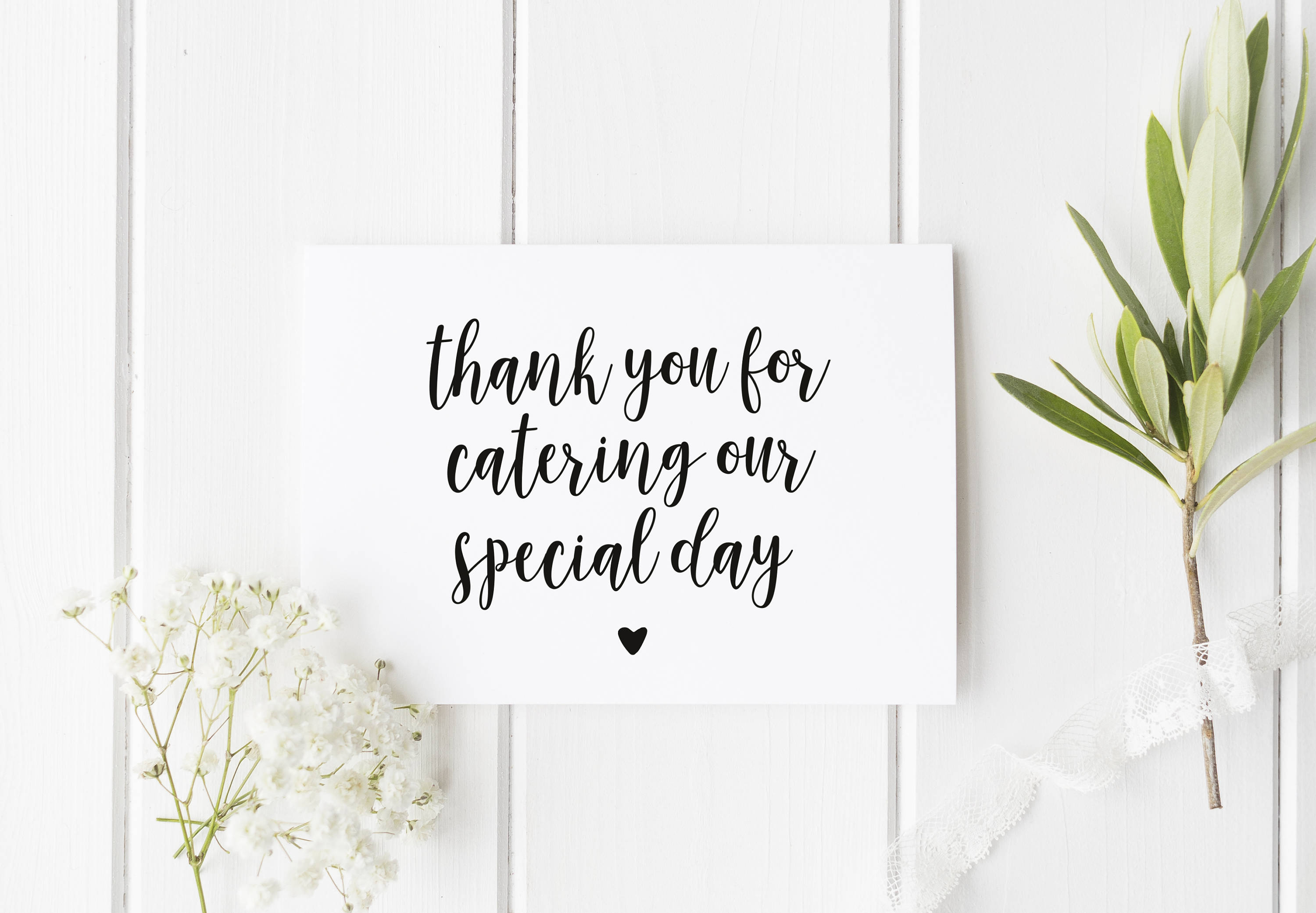 Caterer Thank You Card Wedding Caterer Card Card for Etsy