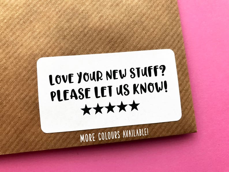 Review Stickers Etsy Review Reminder Review Request Label Etsy UK