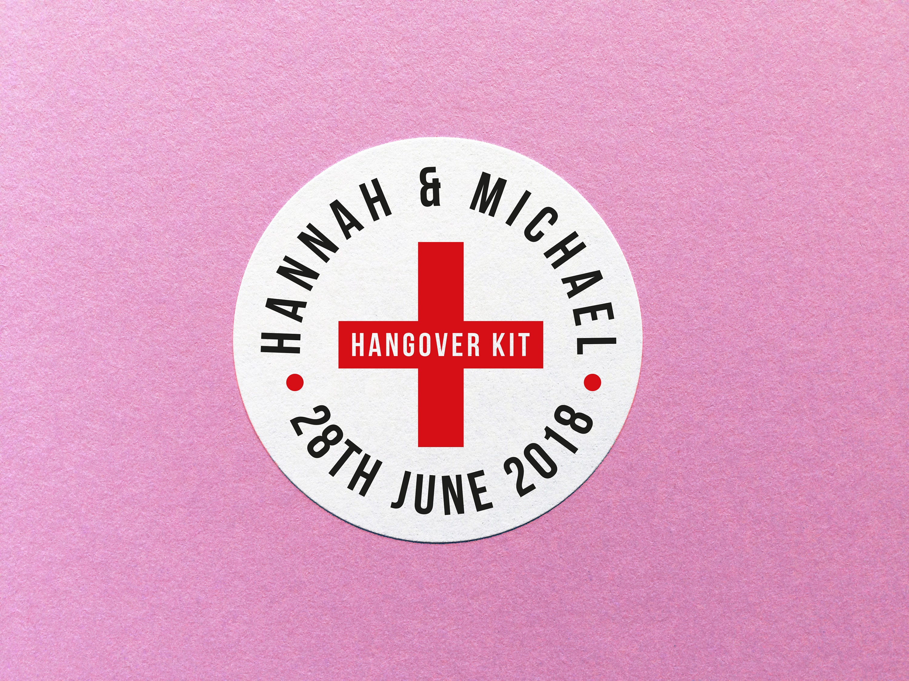 Personalised Hangover Kit Sticker, Emergency Hangover Kit, Custom Wed…
