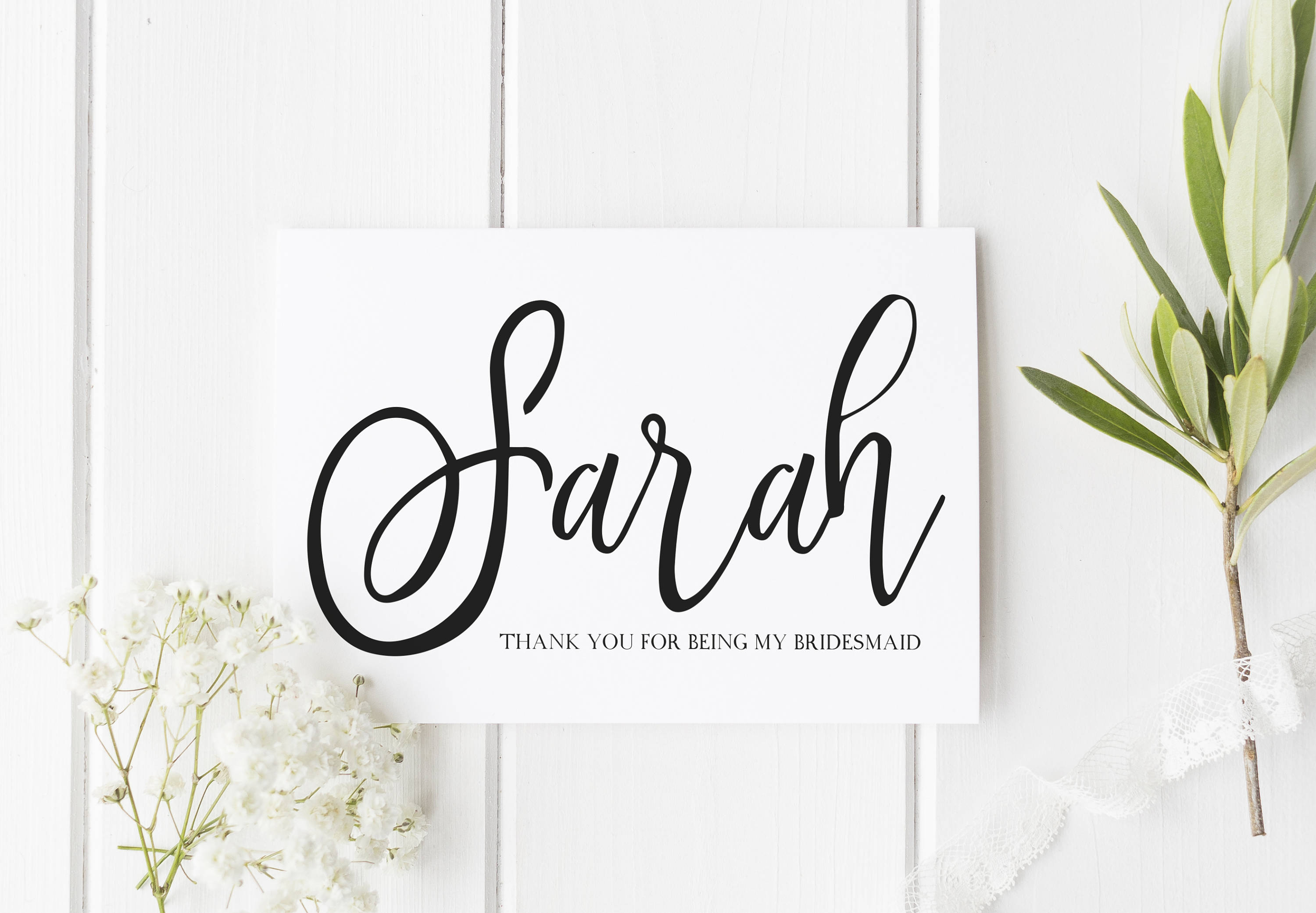 Simple Bridesmaid Card, Thank You For Being My Bridesmaid, Thank You …