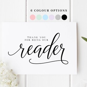 Merci d'être notre carte de lecteur, lecteur de mariage Merci Carte, Carte de mariage lecteur, Merci pour la carte de lecture, carte de mariage pour l'ami