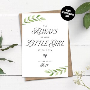 Carte Je serai toujours votre petite fille, carte de mariage personnalisée pour papa ou maman, pour les parents le jour de mon mariage, carte des parents de la mariée