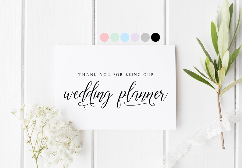 Thank You Wedding Planner, Thank You For Being Our Wedding Planner, Events Coordinator Card, Wedding Planner Card, Party Planner Card image 1