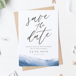 Navy Save The Date, Nautical Wedding Invitation, Classy Save The Date Card, Traditional Save The Date Card, Simple Wedding Invitation