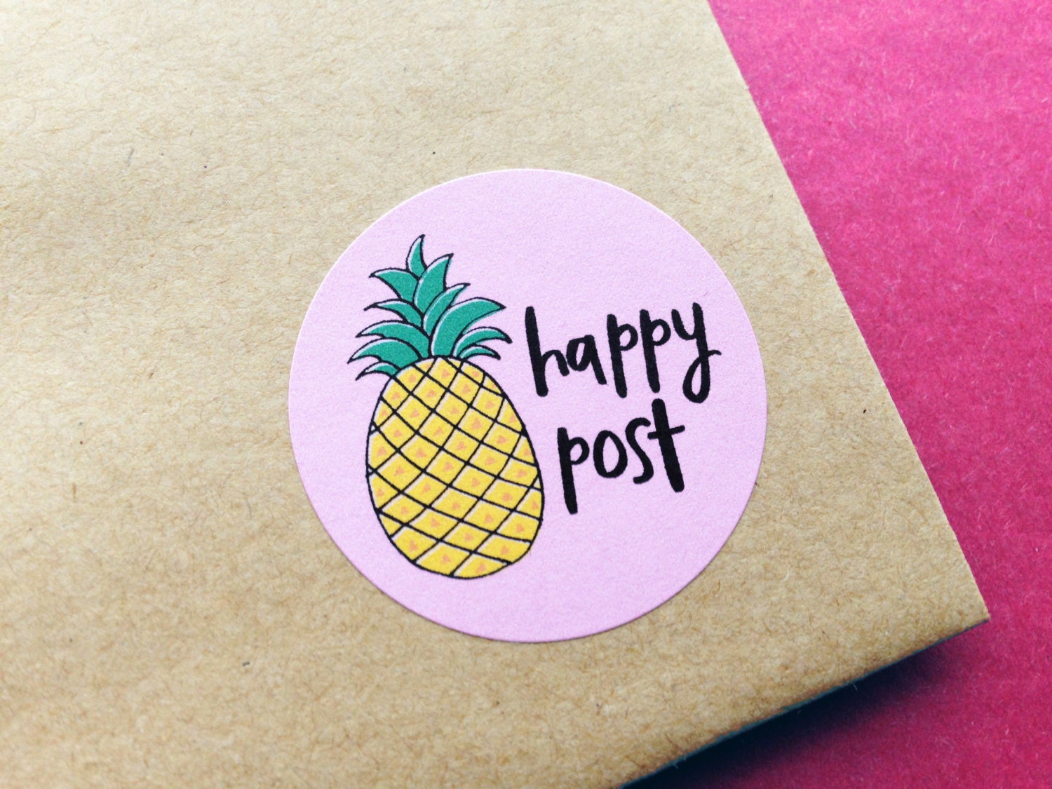 Happy Mail Stickers, Pineapple Stickers, Happy Post Sticker Sheet, Po…
