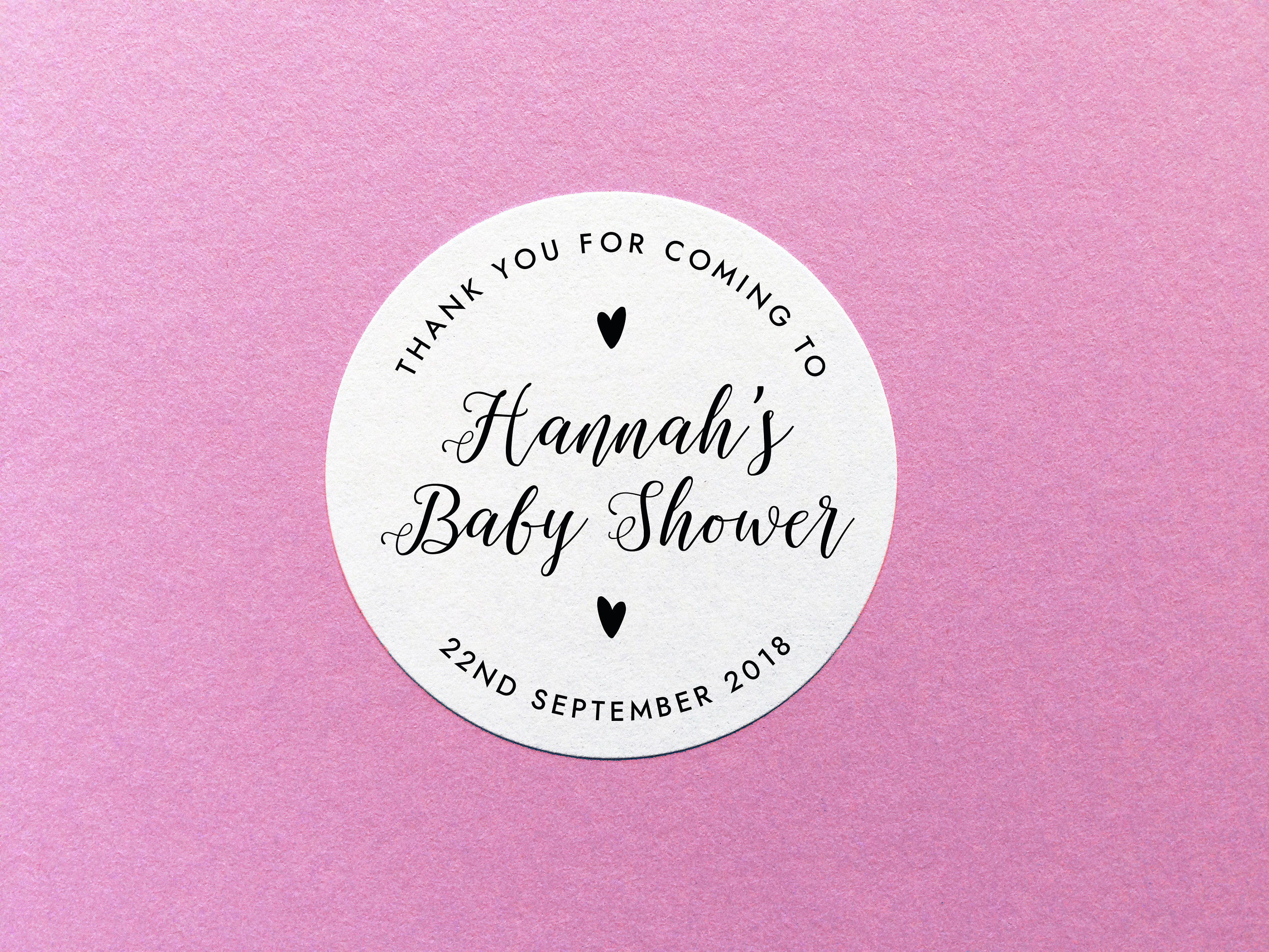 Baby Shower Sticker Simple Labels Personalised Thank You For Coming Stickers Favour