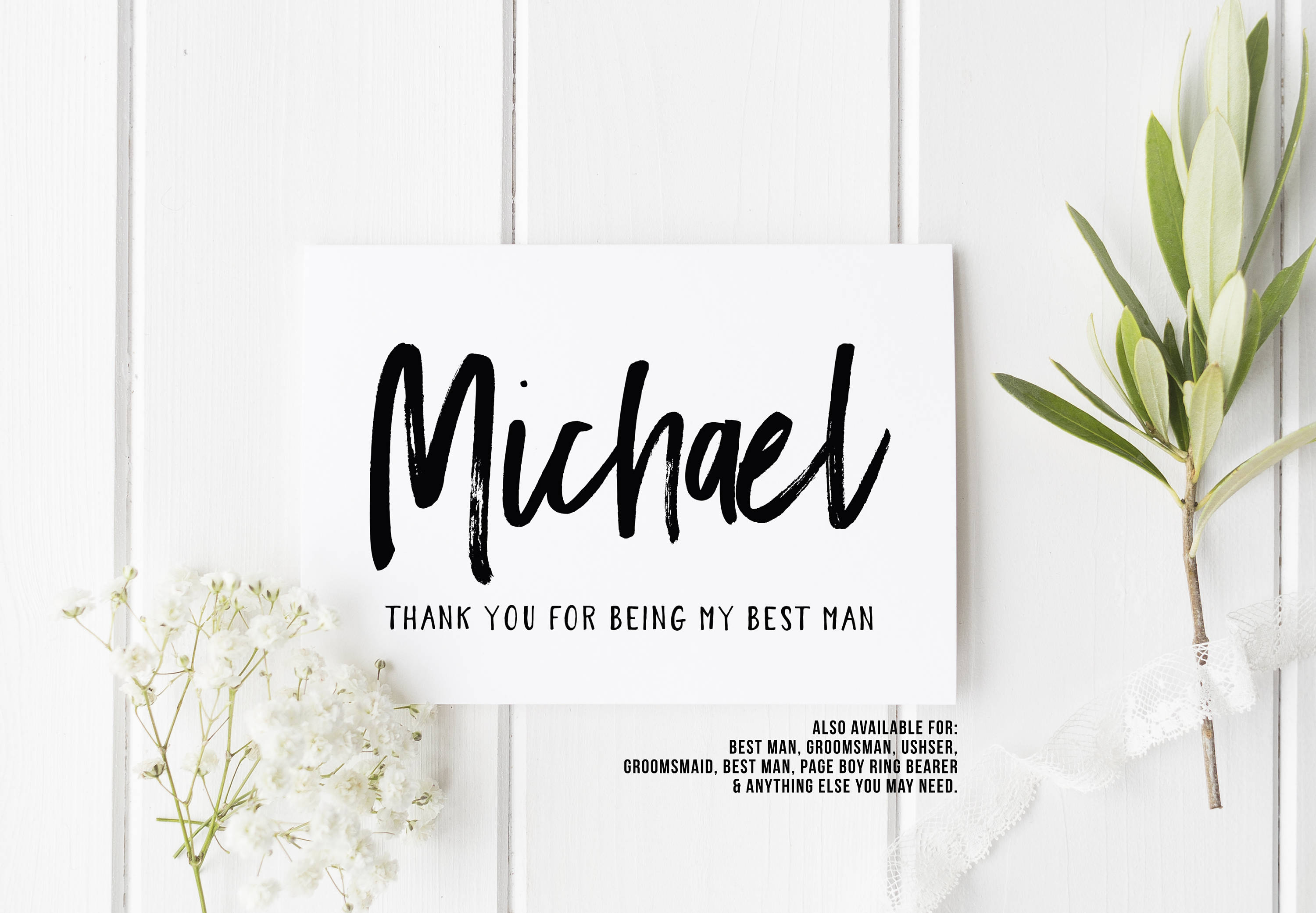 Best Man Card, Thank You Wedding Card, Card For Best Man, Card For Gr…