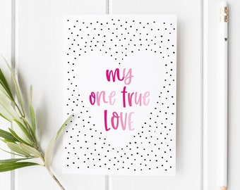 Cute Anniversary Card, My One True Love, Boyfriend Anniversary Card, Card Husband To Be, Card Fiance, Fairytale Anniversary Card