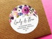 Pretty Return Address Stickers, Floral Address Label, Purple Address Label, RSVP Return Address, Save The Date Label, Circle Address Sticker 