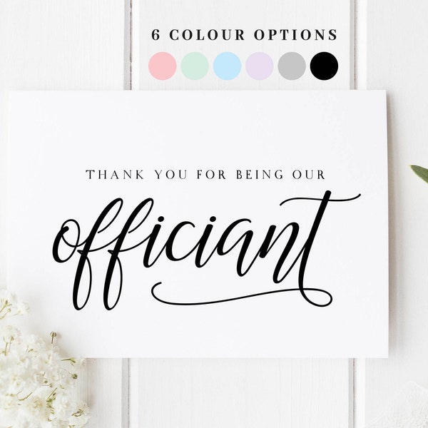 Thank You For Being Our Officiant, Thank You For Marrying Us, Thank You Officiant, Thank You Wedding Card, Card To Priest, Officiant Card