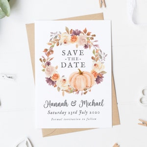Automne Save The Date, Citrouille Save The Date Card, Automne Save The Date Cards, Mignon Halloween Save The Date, Pretty Pumpkin Wedding Invite