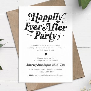 Retro Wedding After Party Invitation: Starry Evening Wedding Reception Card
