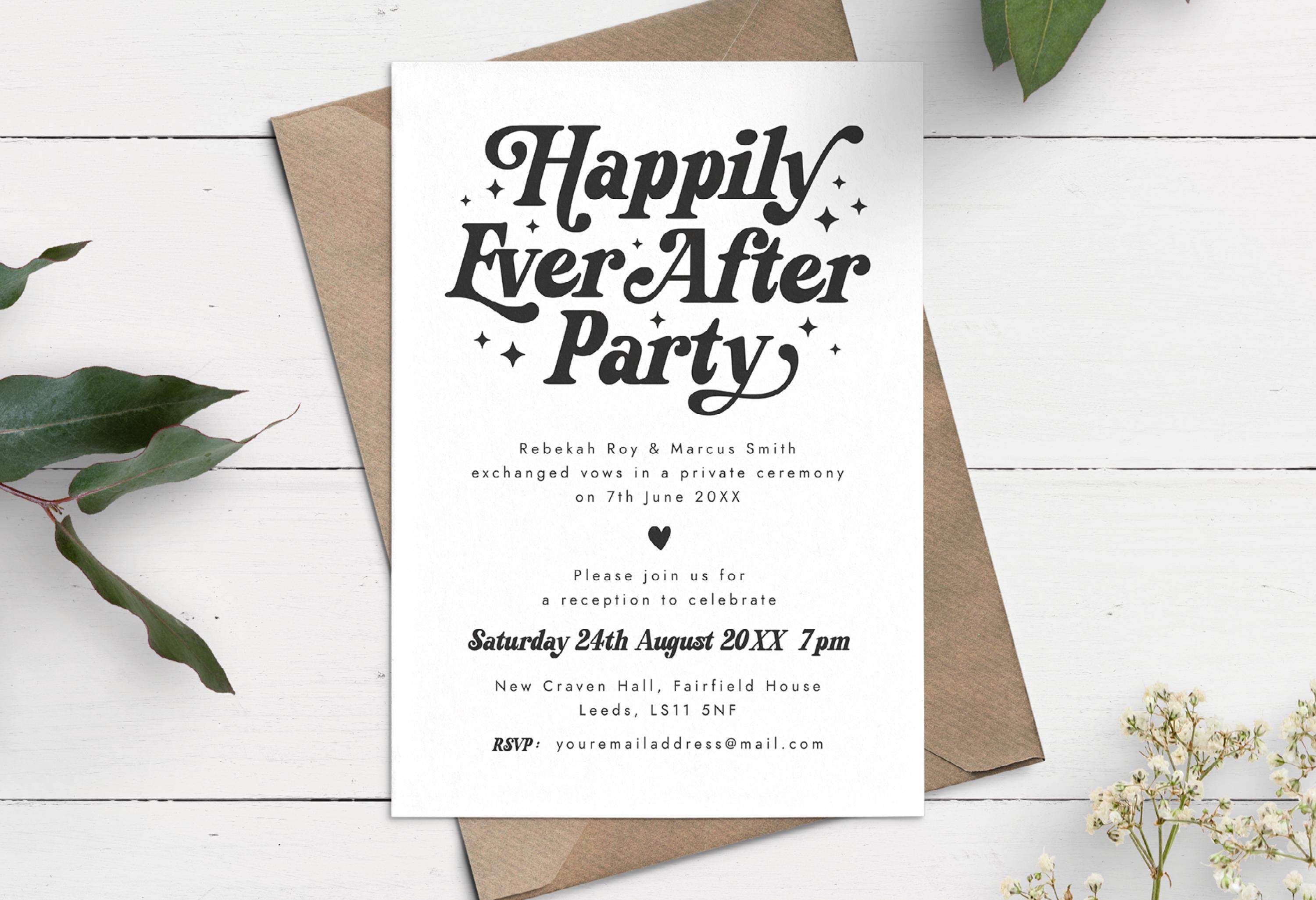 Retro Wedding After Party Invitation: Starry Evening Wedding