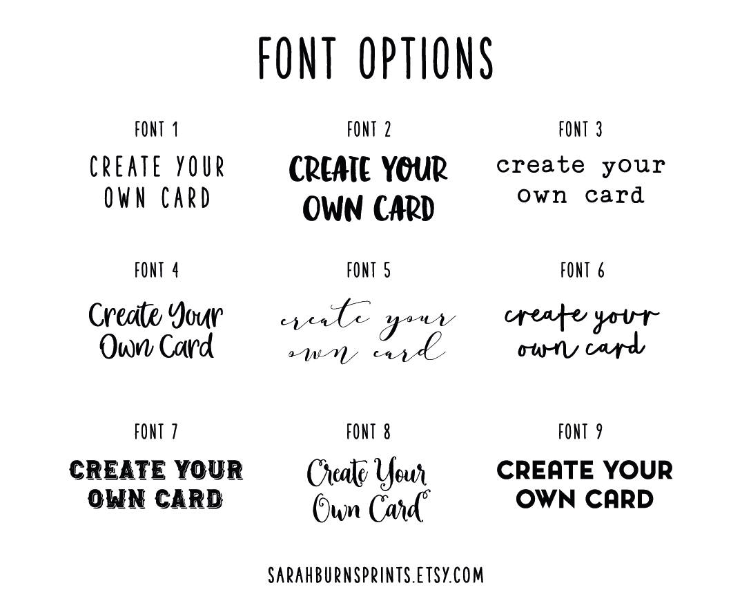 Create Your Own Card Personalised Card Custom Birthday Card Etsy